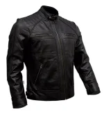 Brown Leather Biker Jacket Café Racer - Image 6