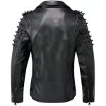 Men Notch Lapel Collar Punk Leather Jacket - Image 2