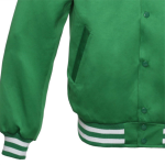 New Arrival Men’s Satin Varsity Jackets | Lightweight & Stylish Winter Wear | Green - Image 3