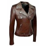 Women Studded Leather Jacket - Image 2
