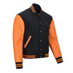 Men’s Baseball Varsity Jacket | Simple & Plain Wool Leather Design - Image 2