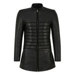 Tessa Long Biker Leather Jacket