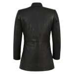 Tessa Long Biker Leather Jacket - Image 3