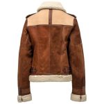 Women Bomber Leather Jacket - Image 2