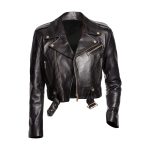 Women's Belted Cropped Leather Jacket