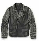 Men Studded Leather Jacket