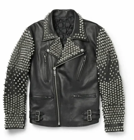 Men Studded Leather Jacket