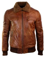 Fur Collar Leather Jacket