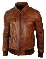Fur Collar Leather Jacket - Image 2
