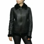 Women RAF Bomber Leather Jacket - Image 3