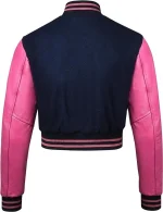 Stylish Cropped Women’s Varsity Jacket – Wool Body & Leather Sleeves - Image 3