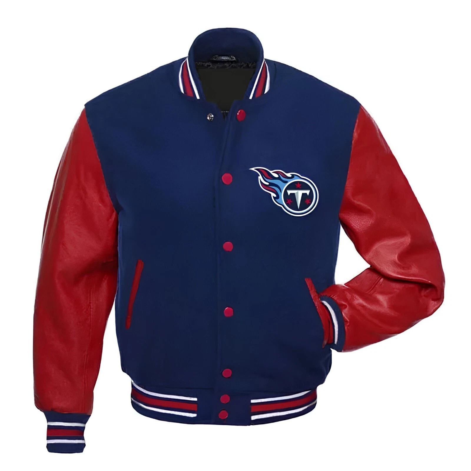 s-l1600 (13) Tennessee Titans Varsity Letterman Jacket – Navy Blue & Red Leather Sports Jacket - Image 1
